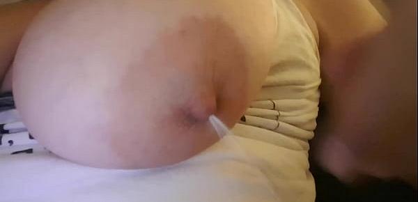  Being rough with a few accupincure needles in my nipple
